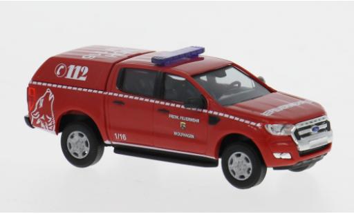 Diecast model cars Ford Ranger Emergency 2016 Fire brigade Wolfhagen 1/87 Busch