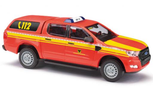 Diecast model cars Ford Ranger Emergency DoKa Fire brigade Dortmund 2016 avec Hardtop 1/87 Busch