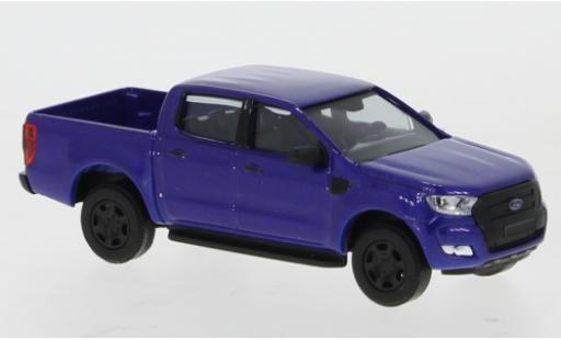 Diecast model cars Ford Ranger DoKa metallic blue 2016 1/87 Busch