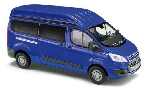 Diecast model cars Ford Transit Custom Hochroof blue bus 1/87 Busch