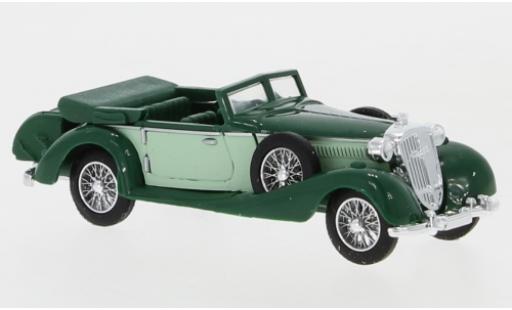 Diecast model cars Horch 853 Cabriolet Convertible green/green with Gep&Atilde;&curren;cktrunk 1/87 Busch