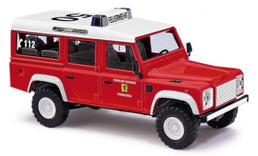 Diecast model cars Land Rover Defender 110 Fire brigade Friedrichroda 1983 1/87 Busch