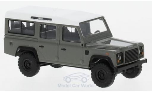 Diecast model cars Land Rover Defender Base grey/white 1/87 Busch