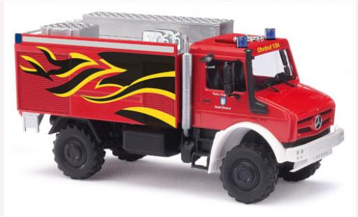 Diecast model cars Mercedes Unimog U300-U5023 U 5023 grey Fire brigade Ohrdruf/Th&Atilde;&frac14;ringen 2014 1/87 Busch