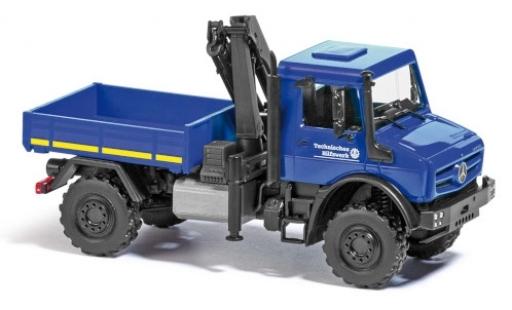 Diecast model cars Mercedes Unimog U300-U5023 U 5023 THW avec grues 1/87 Busch