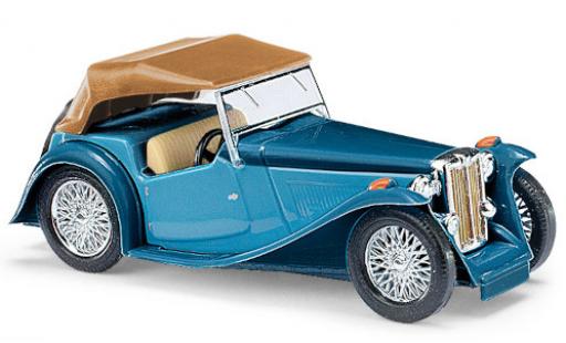 Diecast model cars MG TC Base Midget blue/blue RHD hood ferm&Atilde;&copy; 1/87 Busch