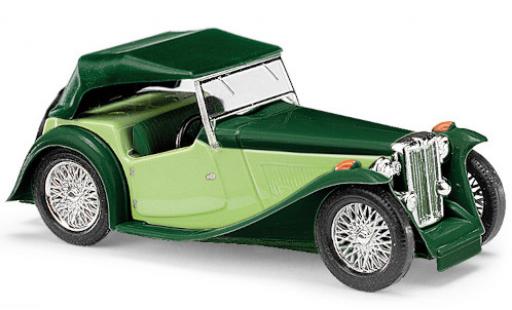 Diecast model cars MG TC Base Midget green/green RHD hood ferm&Atilde;&copy; 1/87 Busch