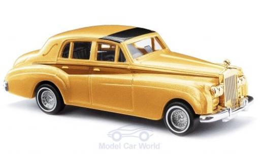 Diecast model cars Rolls Royce Silver Cloud Base metallic yellow/brown 1959 1/87 Busch