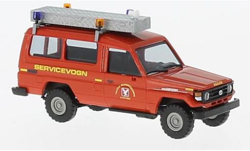 Diecast model cars Toyota Land Cruiser 70 HZJ 78 red Falck 1985 1/87 Busch