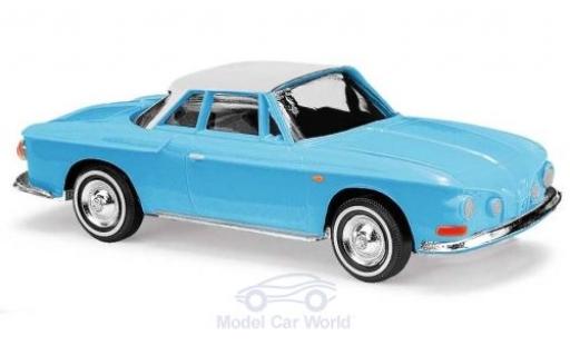 Diecast model cars Volkswagen Karmann Ghia Base Ghia 1600 blue/white 1961 1/87 Busch