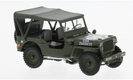 Diecast model cars Jeep Willys Base 4 x 4 W olive 1/43 Cararama