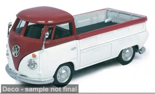 Diecast model cars Volkswagen T1 Base Pick Up white/red 1/43 Cararama