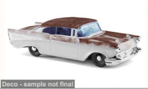 Diecast model cars Chevrolet Bel Air Coupe grey/brown 1957 1/87 Busch