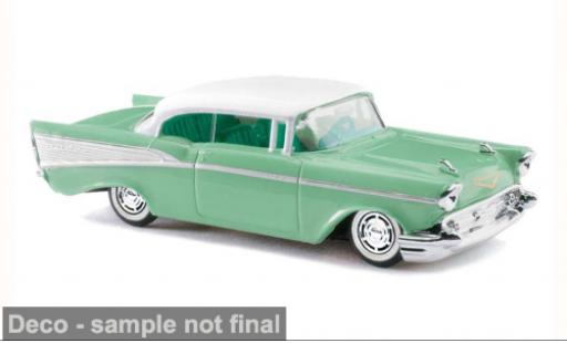 Diecast model cars Chevrolet Bel Air Coupe green/white 1957 1/87 Busch