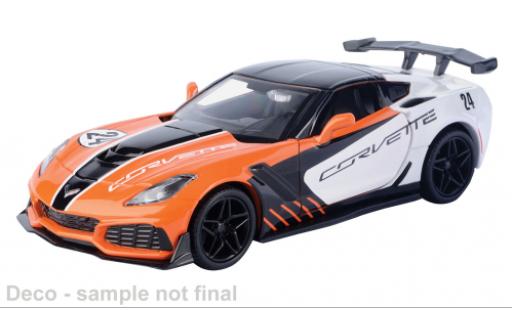Diecast model cars Chevrolet Corvette ZR1 orange/black 2019 1/24 Motormax