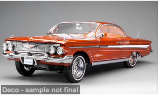 Diecast model cars Chevrolet Impala Convertible Lowrider orange 1961 1/18 Sun Star