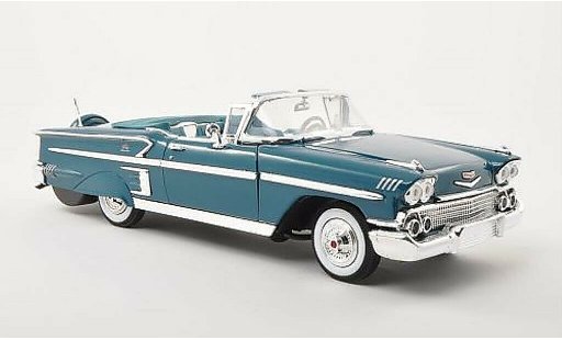 Chevrolet Impala Convertible 1/18 Motormax turquoise 1958 diecast model cars