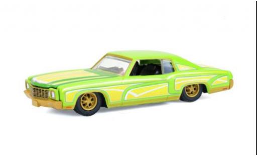 Diecast model cars Chevrolet Monte Carlo lowrider yellow/green 1970 1/64 Greenlight