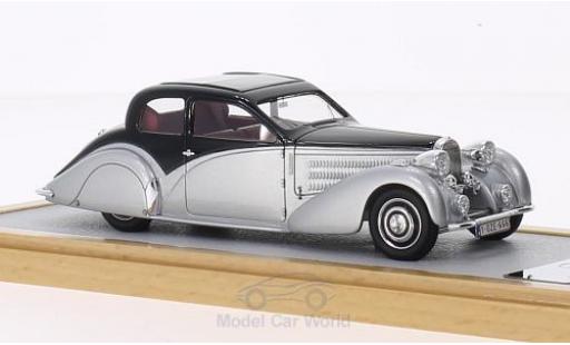 Diecast model cars Bugatti 57 Ventoux Type Coach Gangloff Speciale Roussel black/grey RHD 1937 1/43 Chromes