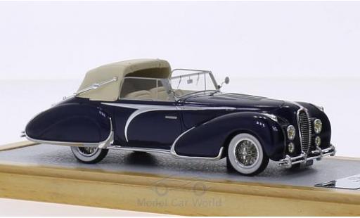 Diecast model cars Delahaye 135 Cabriolet Convertible Figoni Falaschi blue RHD 1948 El Glaoui sn800954 hood halb closed 1/43 Chromes