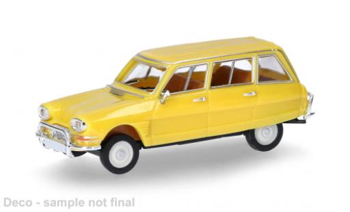 Diecast model cars Citroen Ami 6 Break Estate yellow 1/87 Herpa