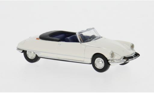 Diecast model cars Citroen DS Cabriolet 19 Convertible white 1963 1/87 Brekina