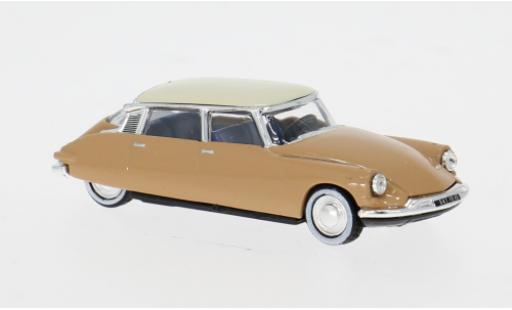 Diecast model cars Citroen DS 19 brown/white 1959 1/87 Norev
