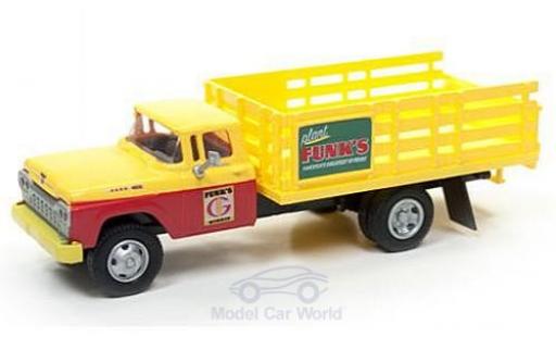 Diecast model cars Ford Stake Bed Truck Flotte yellow/red Funks Hybrids 1960 1/87 Classic Metal Works