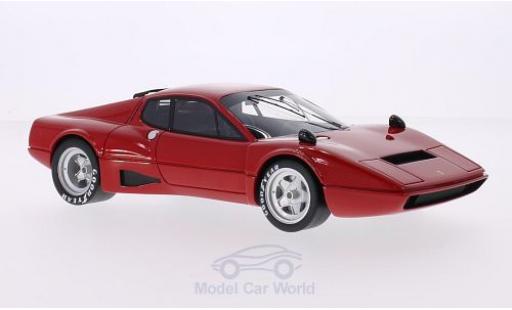 Diecast model cars Ferrari 365 GT4 2+2 BB Competizione red Plain Body Version greyne Felgen abgedeckte Scheinwerfer without Heckspoiler 1/18 CMF