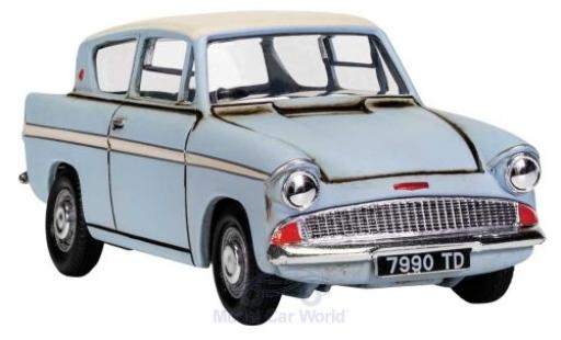 Diecast model cars Ford Anglia 105E blue/white Harry Potter with Harry and Ron figures 1/43 Corgi