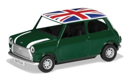 Diecast model cars Mini Cooper Base green/white RHD Union Jack Best of Britannique 1/36 Corgi