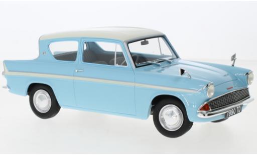 Diecast model cars Ford Anglia 105E blue/beige RHD 1961 1/18 Cult Scale Models