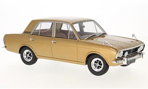Diecast model cars Ford Cortina 1600E gold RHD 1970 sans Vitrine 1/18 Cult Scale Models