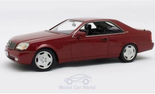 Diecast model cars Mercedes 600 AMG SEC (C140) metallic red 1992 1/18 Cult Scale Models