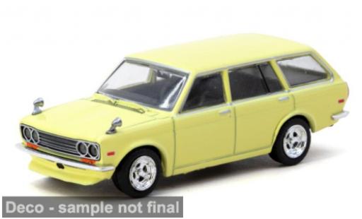 Diecast model cars Datsun 510 Wagon Bluebird yellow 1973 1/64 Tarmac Works