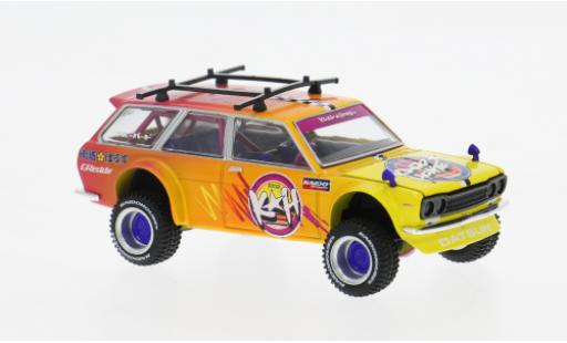 Diecast model cars Datsun 510 Wagon 4x4 Kaido Islands V1 orange/purple 1969 1/64 Mini GT