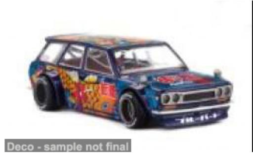 Diecast model cars Datsun 510 Wagon KOI V1 blue/Dekor 1969 1/64 Mini GT