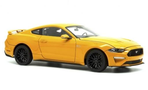 Diecast model cars Ford Mustang GT 5.0 metallic orange 2019 1/18 Diecast Masters