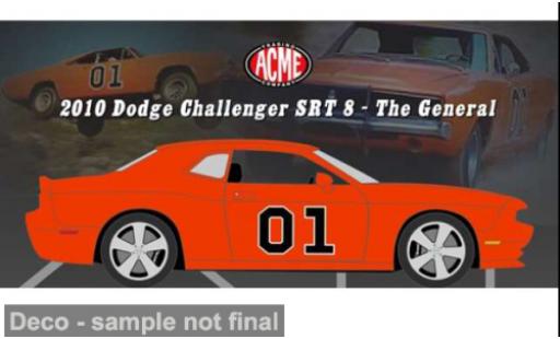 Diecast model cars Dodge Challenger SRT 8 red 2010 The General 1/18 ACME