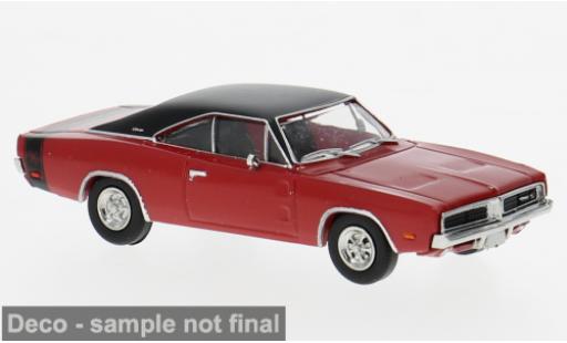 Diecast model cars Dodge Charger Coupe red/black 1969 1/87 Brekina