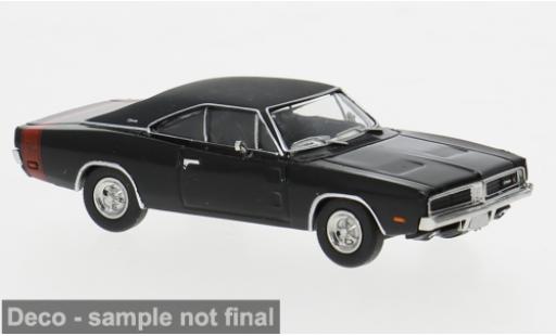 Diecast model cars Dodge Charger Coupe black 1969 1/87 Brekina