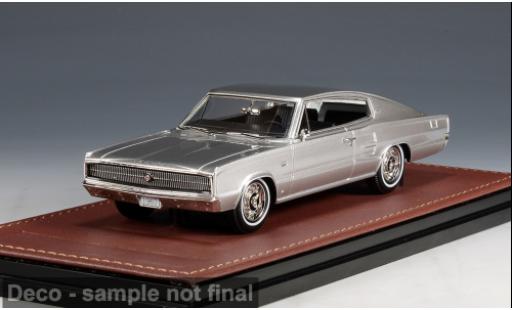 Diecast model cars Dodge Charger Coupe silver 1967 1/43 GLM