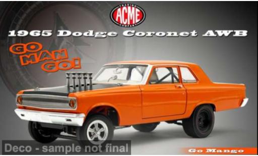 Diecast model cars Dodge Coronet AWB orange 1965 Go Man Go! 1/18 ACME