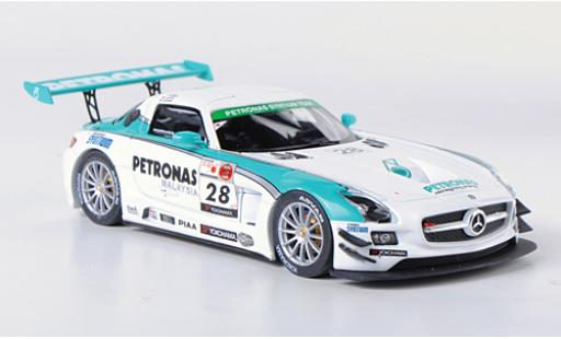 Diecast model cars Mercedes SLS GT3 AMG No.28 Petronas Synthium 12h Merdeka 2011 M.Moh/T.Kataoka/J.Lester/R.Ritchie 1/43 Ebbro