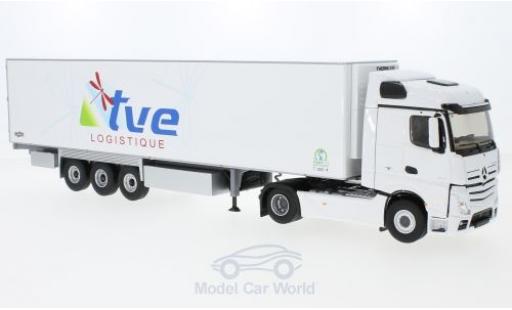Diecast model cars Mercedes Actros Base 2 Semi white TVE Logistik 1/43 Eligor