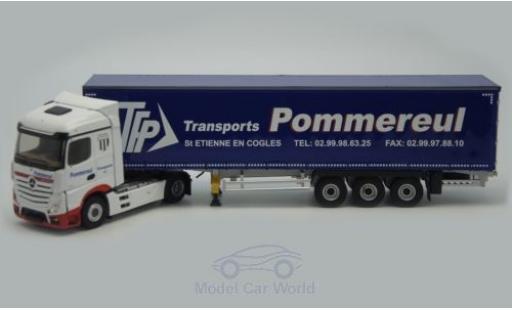 Diecast model cars Mercedes Actros Streamspace 2 Pommereul Gardinenplanen-Sattelzug 1/43 Eligor