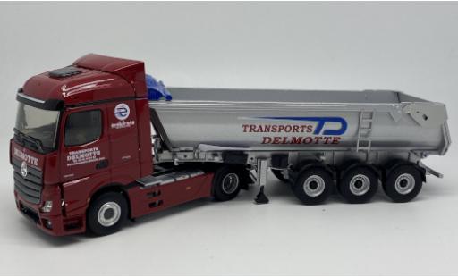 Diecast model cars Mercedes Actros Base 5 Transports Delmotte Muldenkippersattelzug 1/43 Eligor