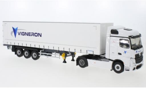 Diecast model cars Mercedes Actros Base 5 Vigneron Gardinenplanen-Sattelzug 1/43 Eligor