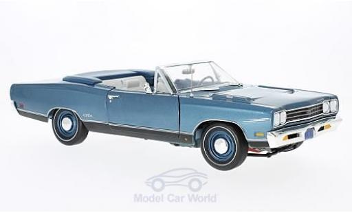 Diecast model cars Plymouth GTX Convertible metallic blue 50th Anniversary 1969 without Vitrine 1/18 Ertl