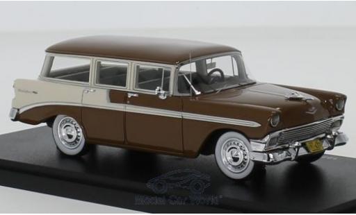 Diecast model cars Chevrolet Bel Air Station Wagon Beauville brown/white 1956 1/43 Esval Models